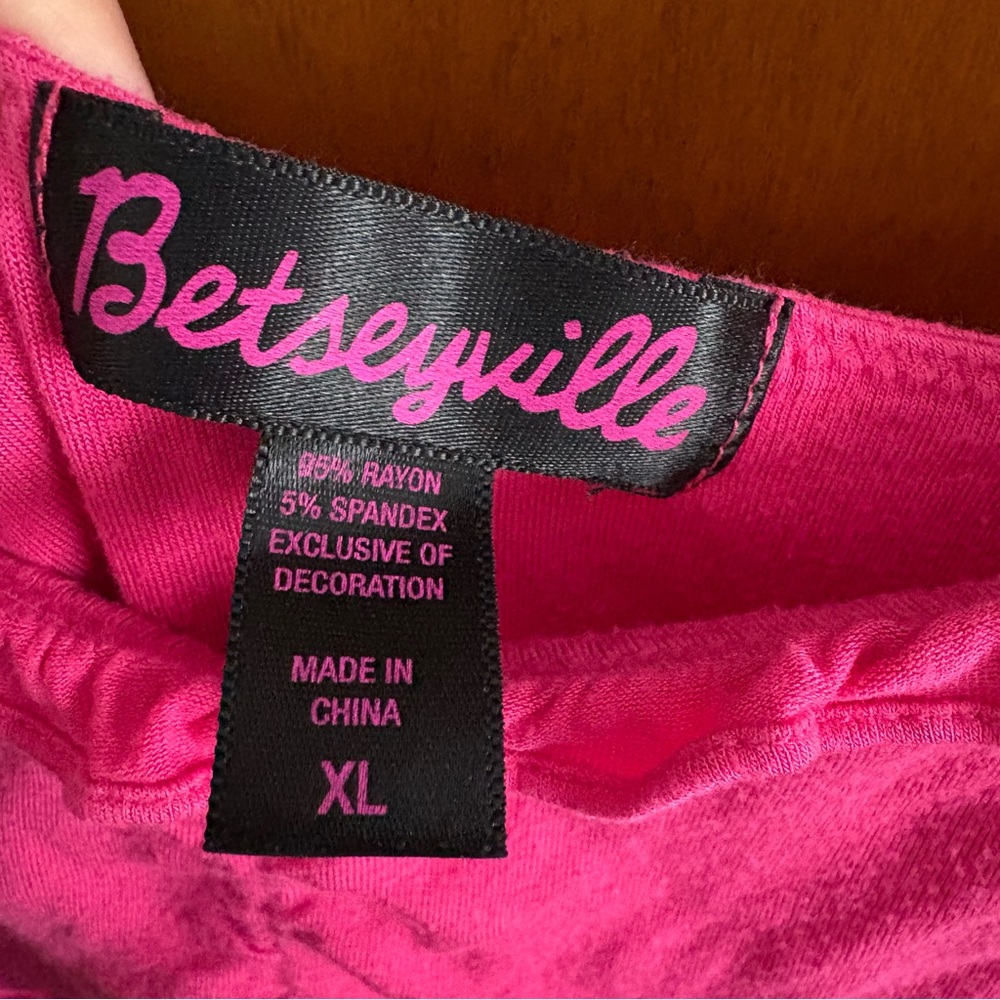 Betsey Johnson Betseyville Barbie Pink Babydoll Slip Dress Green Bow XL Y2K Goth - Picture 14 of 14